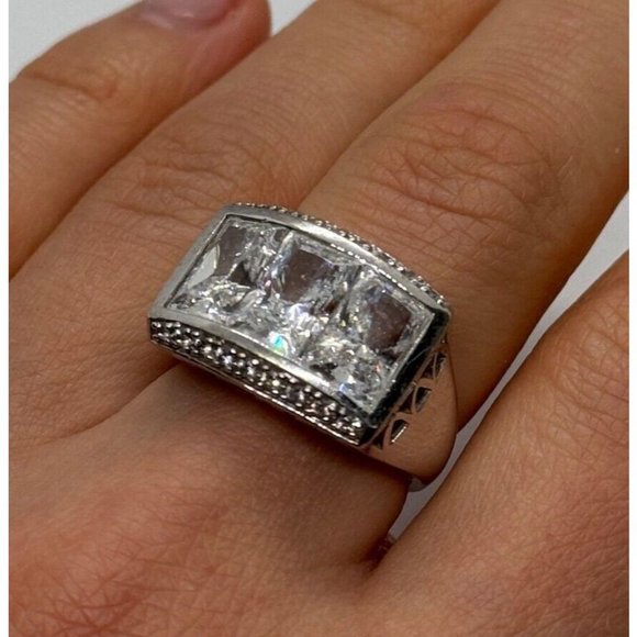 925 STERLING SILVER CZ RING SIZE 7 - Picture 2 of 10